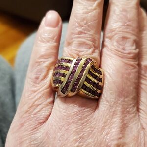 Vintage Gold And Ruby Crossover Ring